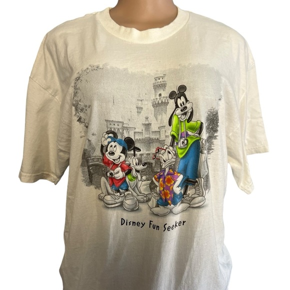Vintage Disney Store 1990s Disney Fun Seeker T Shirt Mickey and Friends - Picture 3 of 8